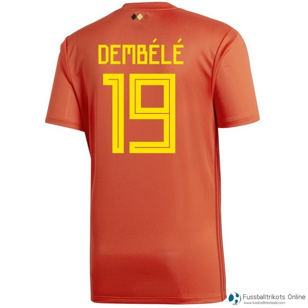 Belgica Trikot Heim Dembélé 2018 Rote Fussballtrikots Günstig